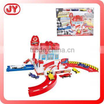 High quality plastic track toy car garage