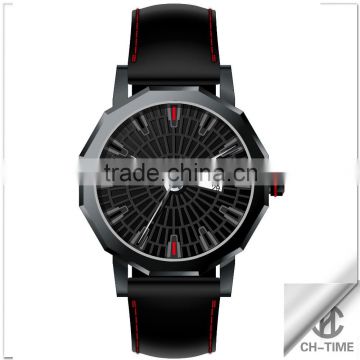 Diving waterproof sport stainless steel watch army fashion luxury men genuine leather wtach