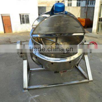 tiling gas heating jacketed kettle with mixer