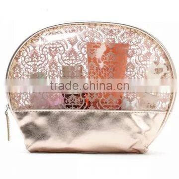Personalized High Quality Newest Half Moon Lace Printing Transparent PVC Makeup Bag photo-2
