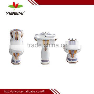 Sanitary Ware Bathroom Design Decorated Ceramic Set Two Piece Toilet