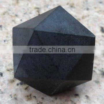 3 inch high polished Black granite stone icosahedron ice cube