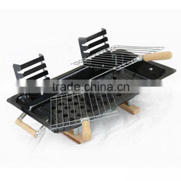 Fashion folding portable charcoal adjustable grate height bbq grill