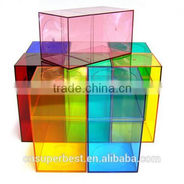 Handmade colored acrylic box with lid