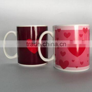 Normally Valentine's Day promotional gift color changing magic cup/coffee mug