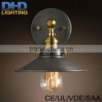 Art lighting industrial E27 edison wall lamp vintage black iron finished cage lighting fitting for home decoration