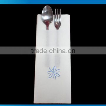 50 Counts Linen feel/Airlaid paper Napkins Premium Quality with a pocket at the front for the cutlery logo printed