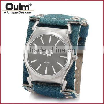 2015 Oulm Large Wristwatches, Fashion Denim Jewelry Watch, Quartz Watch Made in China photo-2