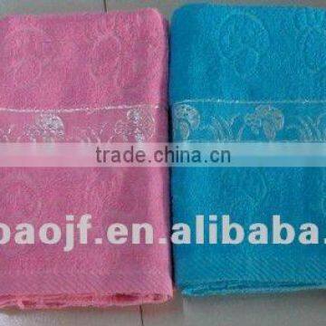 jacquard embroidery bath towel with boarder