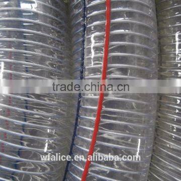 Transparent pvc corrugated steel wire hose