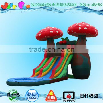 cheap mushroom inflatable water slide with big pool for kid for sale                        
                                                                                Supplier's Choice