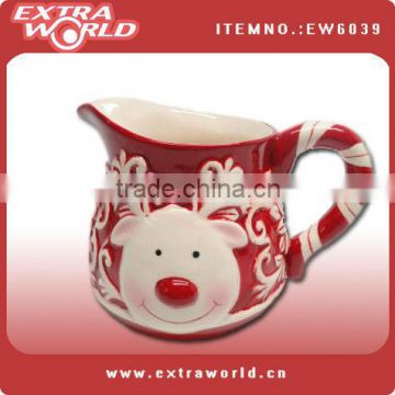 christmas milk ceramic pitcher