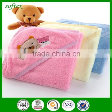 Baby hooded coral fleece Receiving Blankets