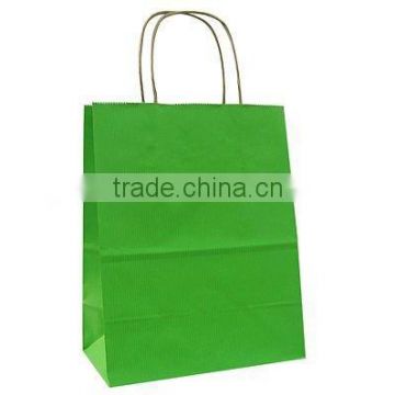 Green Machine made Kraft paper fashion shopping bag paper with clorful printing and paper twisted handle