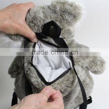 Gray Koala Bear Plush Backpack Overnight Animal Travel Bag Zoo Australian