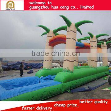 2016 wet commercial inflatable water slide with trees and pool