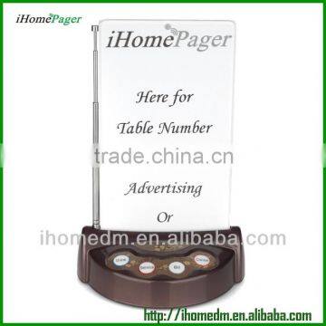 Electronic guest order food call bell with menu,made in china