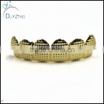 mens hip hop brass top teeth grillz jewelry