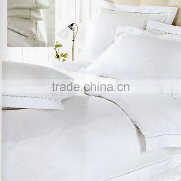 White hemstitch cotton bedding sets