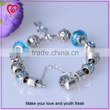 Sterling silver bracelet Fashion New design bracelet with flower heart key Shape Multi-Color choice