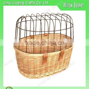 Wholesale Wicker pet bicycle basket willow Bike Pet Carrier Basket