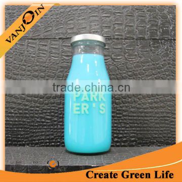 Wholesale Glass Beverage Bottles, Glass Milk Bottle With Metal Cap