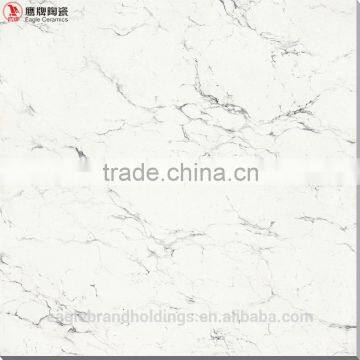 double loading polished porcelain tile, vitrified floor tiles ceramic ,white surface black line