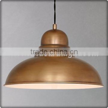 UL CUL Listed Antique Brass Hanging Industrial Lamp With Round Metal Shade C30177