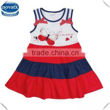 (H6119D) 2-6y cheap wholesale sleeveless girls dress pure cotton toddler summer dresses baby clothing