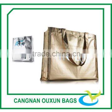 Wholesale metallic non-woven eco shopping bag