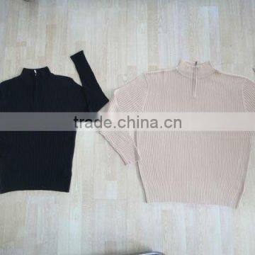 1/4zip 4X3 RIB big size sweater /men's pullover