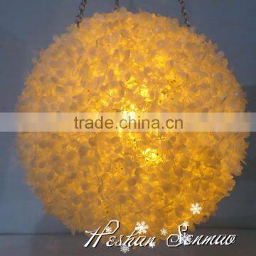 hot selling new product artificial boxwood ball with white color plastic led grass ball for ceiling decoariton