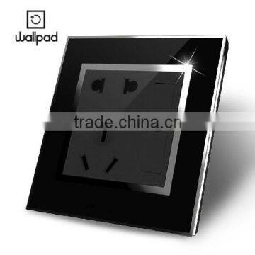 Wallpad Black Waterproof Acrylic Glass 110~250V 2 Gang Wall Switch and Electrical 5 2 Pin Triple Austrilia Wall Socket 220V Quality Choice