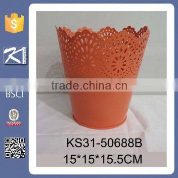 new products pink color decorative metal flower pot for garden decor