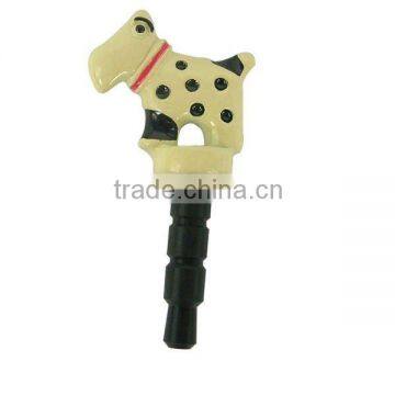 metal wooden horse earphone jack dustproof plug for phone,designed by (C) charis,OEM service