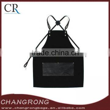 Hign Quality Canvas Haircut Apron with Cross Black Leather Strap for Wholesale                        
                                                Quality Choice