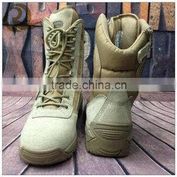 Wholesale khaki leather tactical cheap beige military desert boots