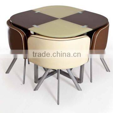 1 Table and 4 Chairs Dining Set Saving More Space photo-3