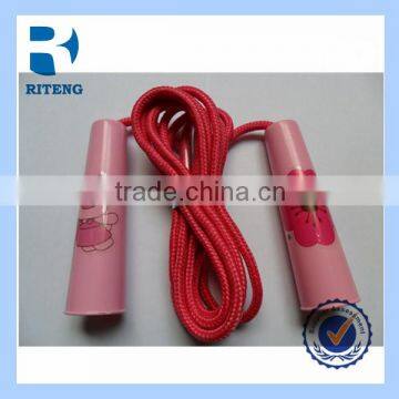 High Quality Plastic Pink With Cartoon Jumping Rope Skipping Rope