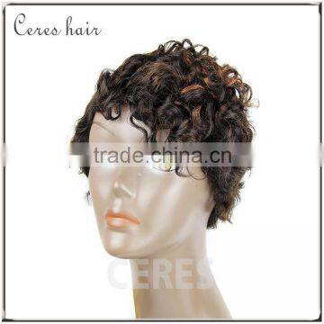 short wigs for black woman 100% human hair lace front wig