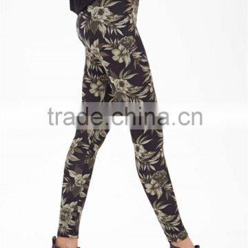 Tropic Floral Cropped Skinny Leggings Women Casual Pants photo-2
