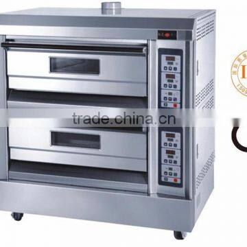 The baking equipment double deck gas oven for baking cupcakes