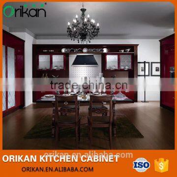cuseomized Luxury modern style red hign gloss paint wall cupboard