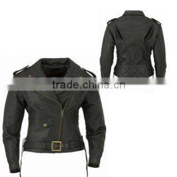 DL-1218 Leather Motorbike Ladies Jacket, Synthetic Leather Jacket