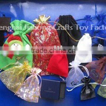 Jewellery gift drawstring bag ,satin gift bag ,organza bag ,velvet bag ,non-woven bag,etc