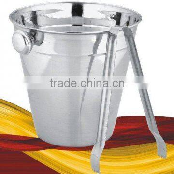 Stainless Steel Ice Bucket with Ice Tong / Cubitera Inox. Con Pinzas Set