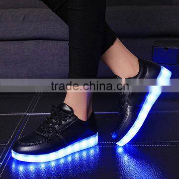 Fast Delivery Comfortable Wearing Men White Black Men Size Led Luminous Lace-up Casual Shoes JK-001 photo-6
