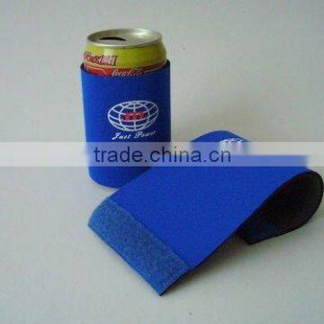 2016 Fashion Sport Neoprene Wrap Can Cooler with Velcro,customized logo accepted