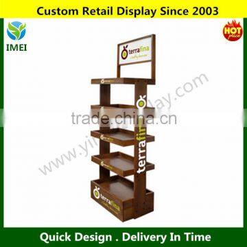 POP Custom design store beverage wood display,beverage display shelf