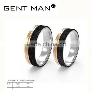 CMSSR - 2016 - 105L - 2 Men's 925 Silver Thick Carbon Fiber Inlay Ring